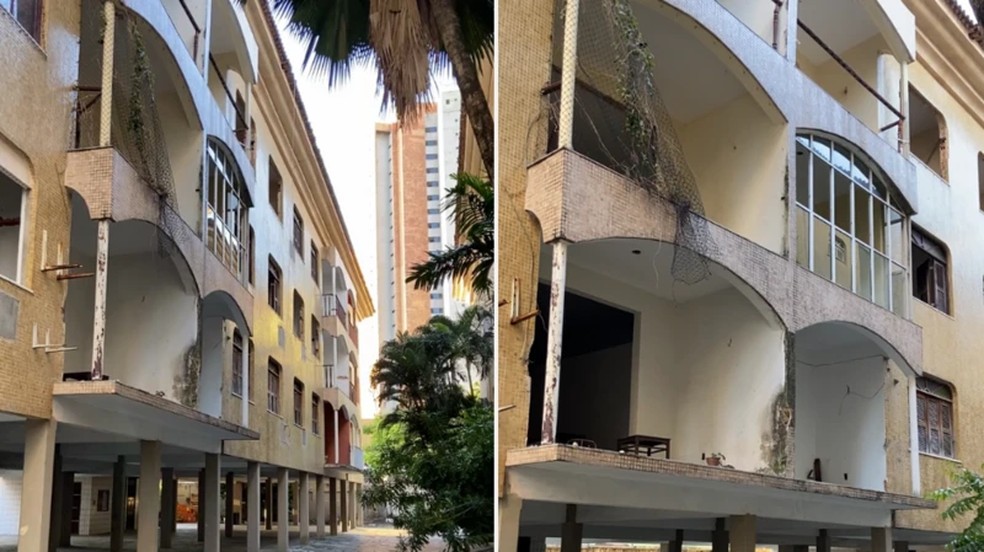 Condôminos falam que retirada de grades, portas e janelas foi movimento 'espontâneo' — Foto: BBC