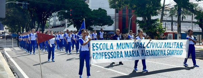 Desfile cívico-militar de 7 de setembro em Natal (RN) — Foto: Vinícius Marinho/Inter TV Cabugi
