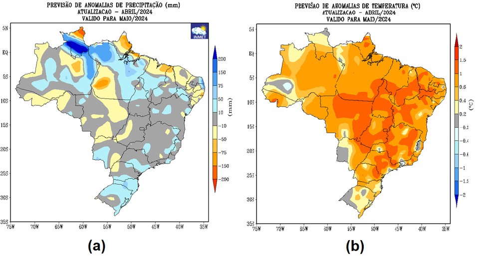 Maio terá chuvas e temperaturas fora da média em parte do Paraná, segundo Inmet — Foto: Reprodução