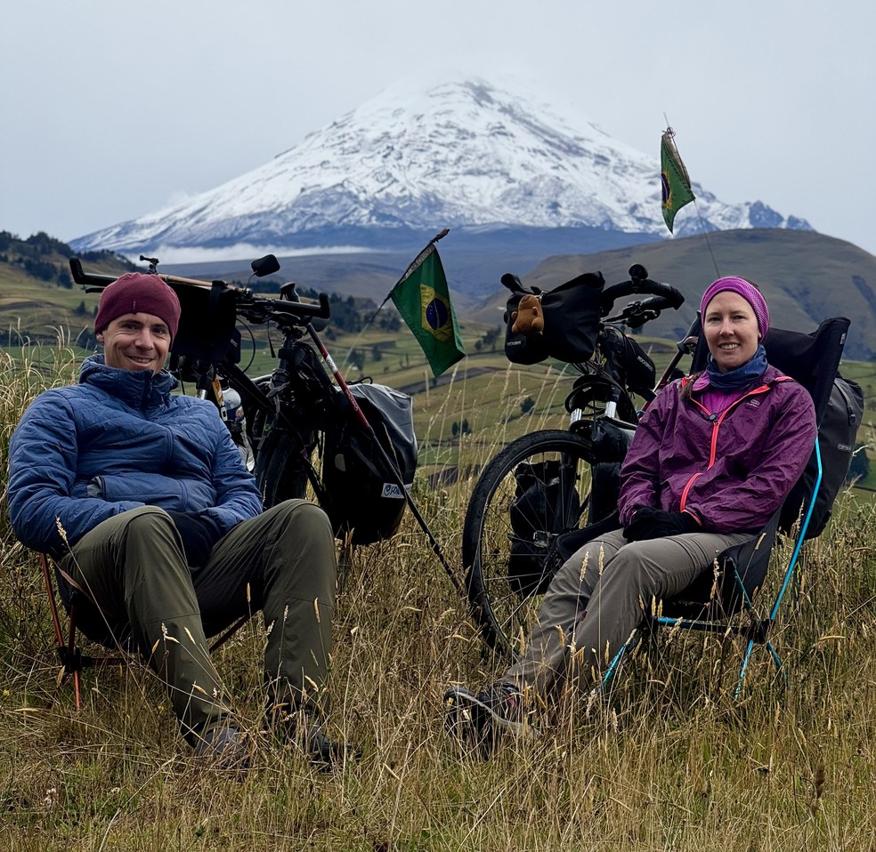 Casal paranaense passa mais de dois anos viajando de bicicleta para cruzar a América — Foto: Arquivo pessoal