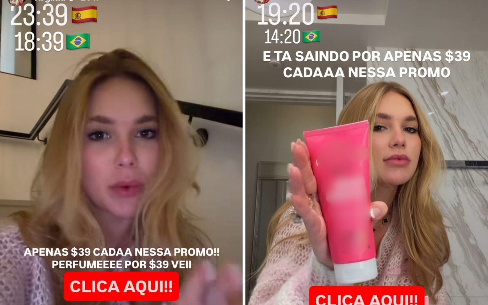 Em viagem à Espanha, Virginia continua realizando promoções nas redes sociais mesmo após proibição da Justiça