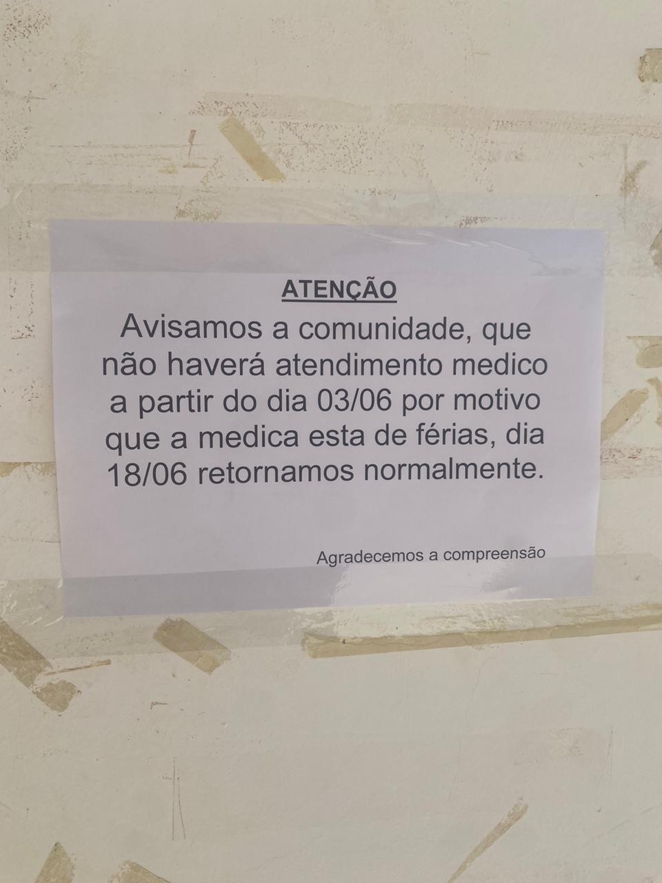 Atendimento médico é suspenso em posto de saúde após única profissional entrar de férias no AC: 'uma vergonha'