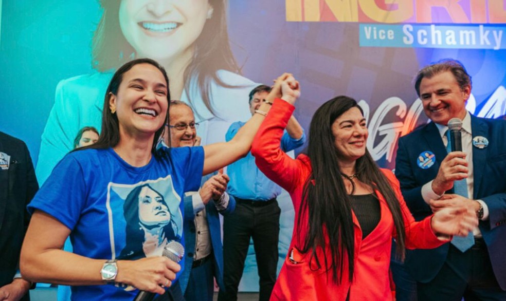 Ingrid Zanella e Schamkpou Bezerra foram eleitas presidente e vice da OAB-PE — Foto: Izaldo Bacelar/Divulgação