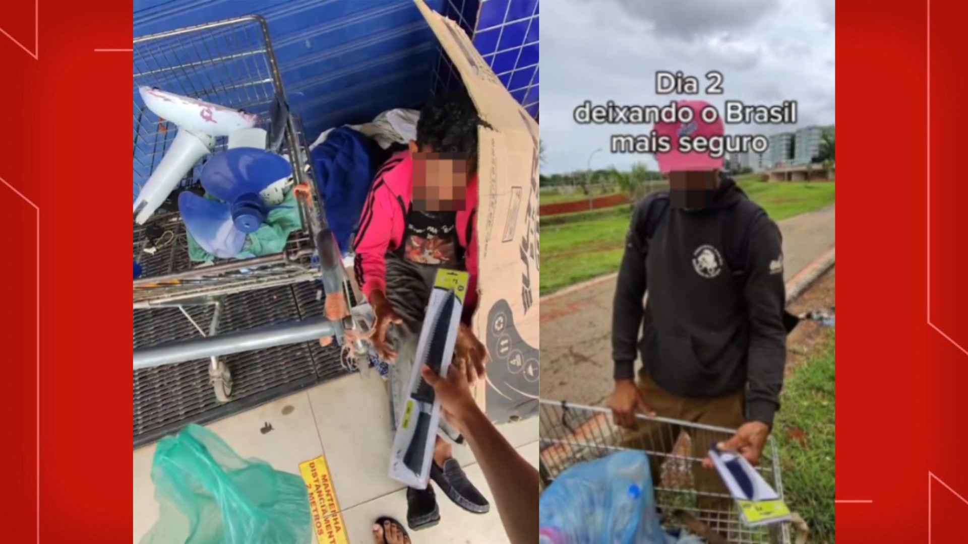 Jovem publica vídeos entregando facas para pessoas em situação de rua no DF