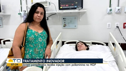 Jovem paraplégica recebe injeção de polilaminina no HGP
