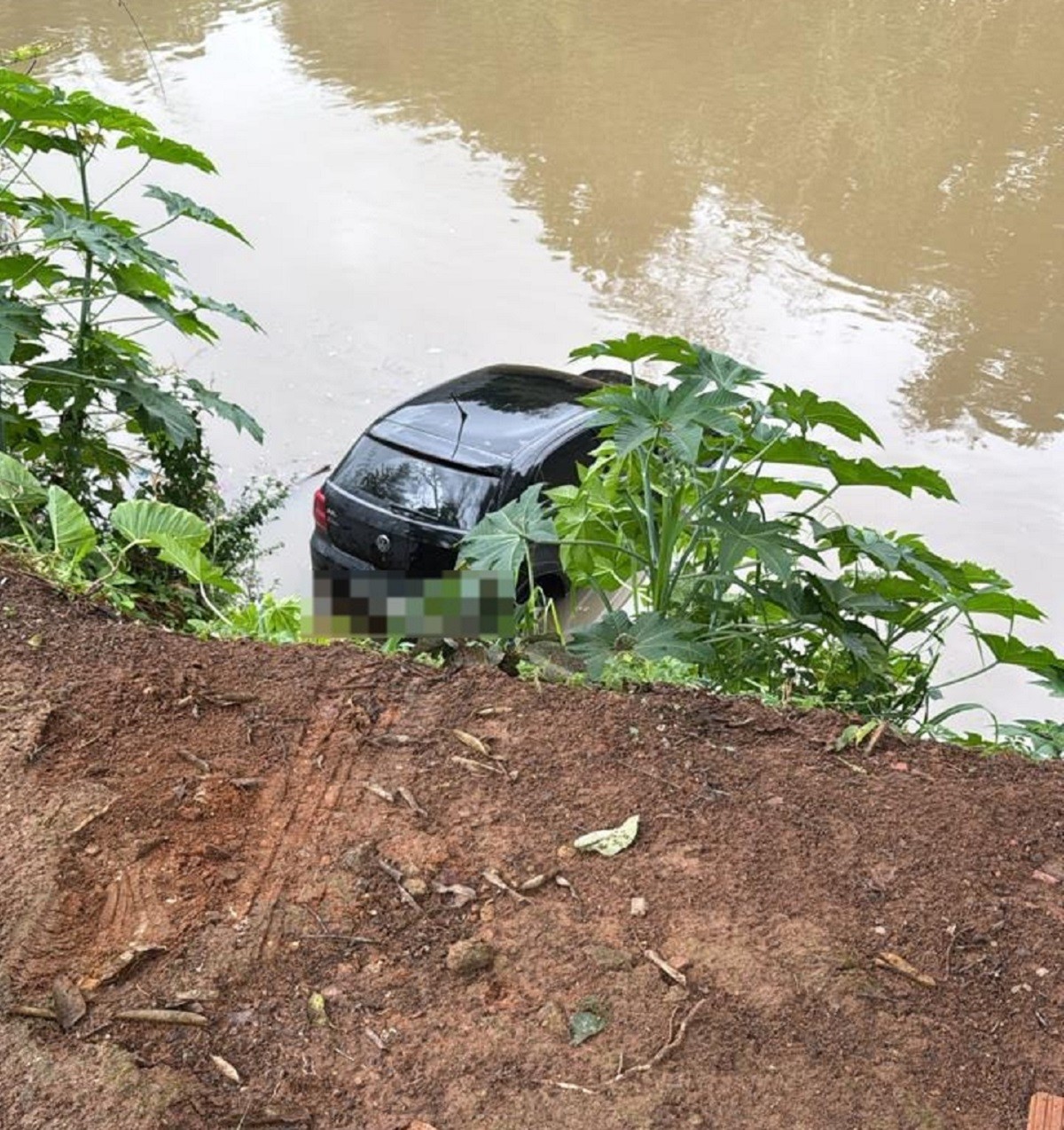 Carro cai no Rio Paraibuna, afunda e desaparece na água em Matias Barbosa; VÍDEO 
