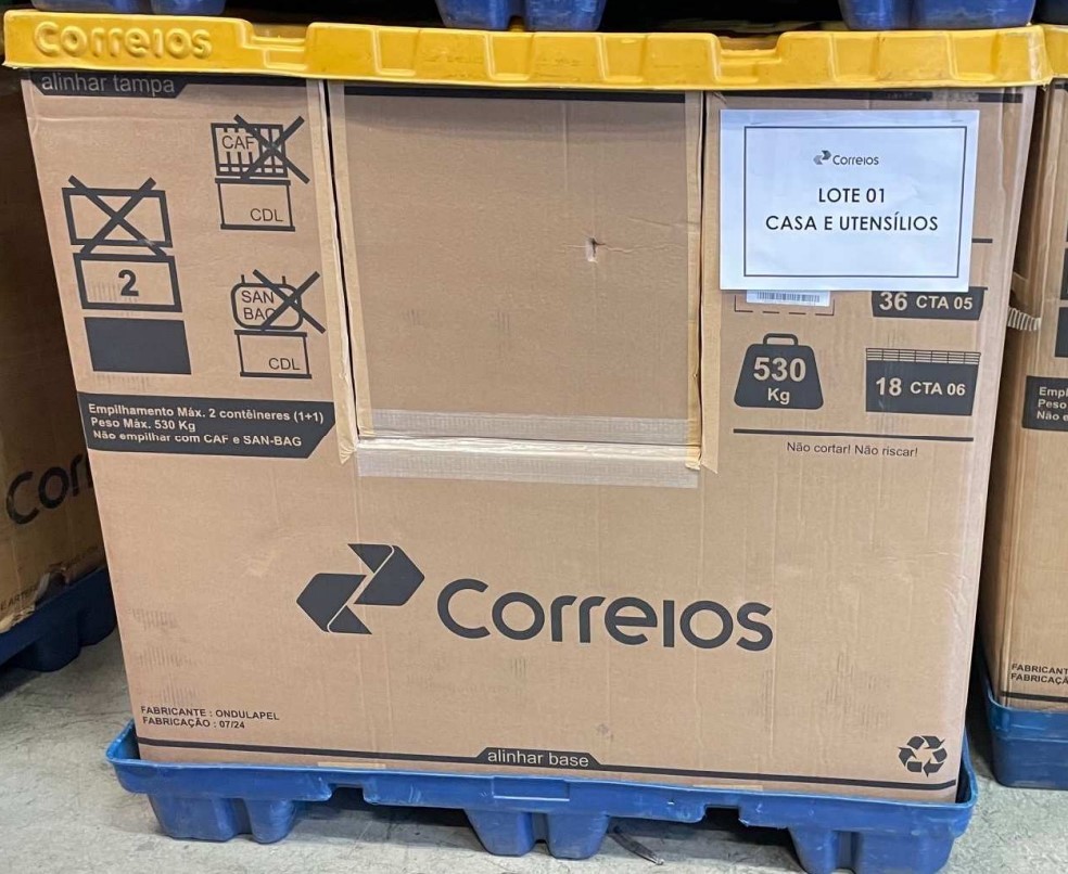 Lote de artigos para casa e utensílios domésticos do leilão dos Correios — Foto: Divulgação