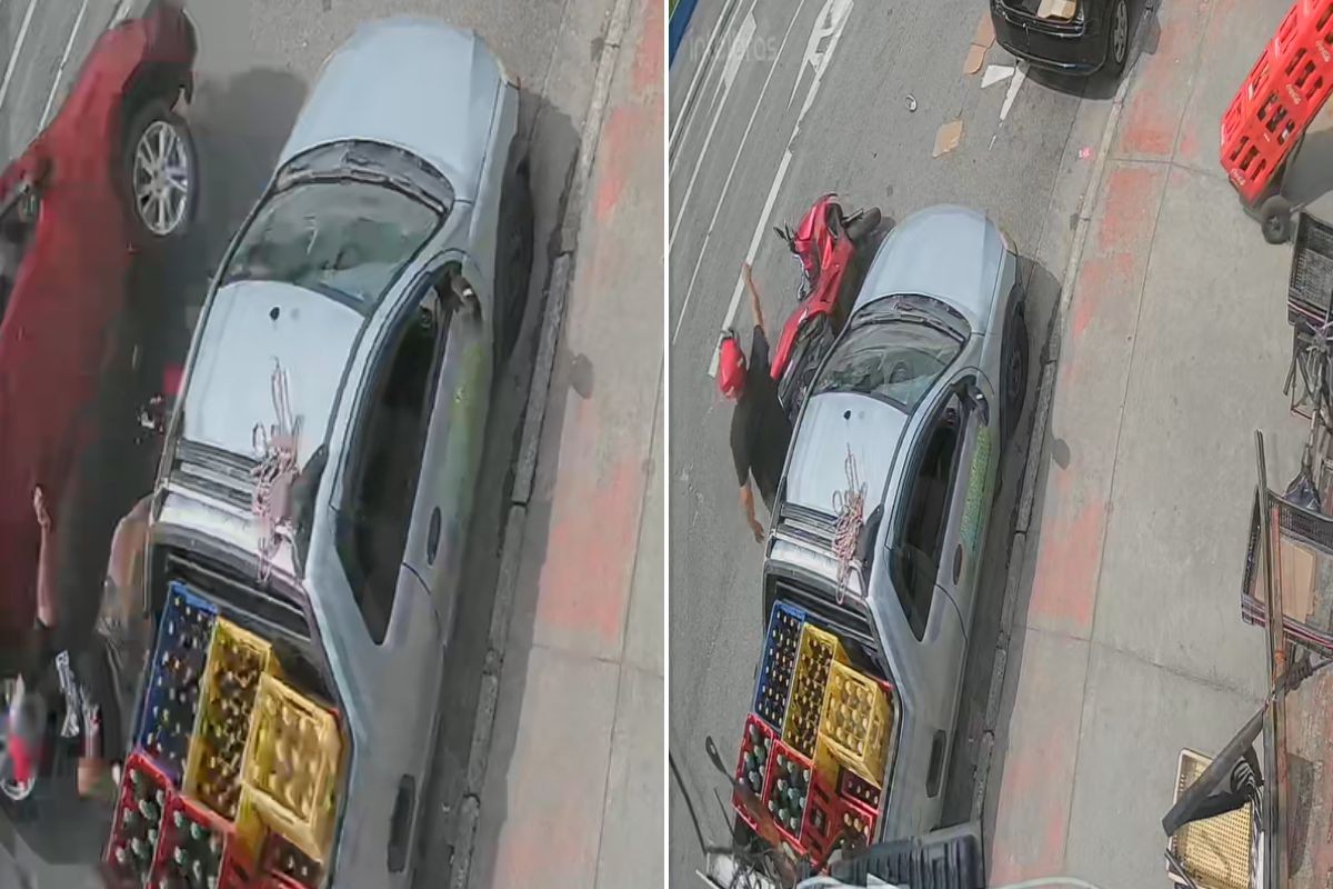 Grávida é presa após atropelar motociclista durante briga de trânsito no litoral de SP; VÍDEO 