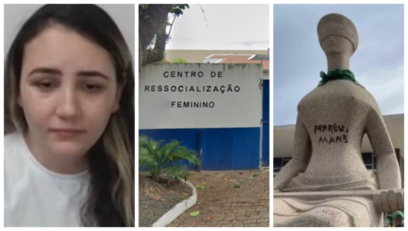 Mulher que pichou estátua da Justiça com batom no 8 de janeiro é libertada em SP e vai para prisão domiciliar