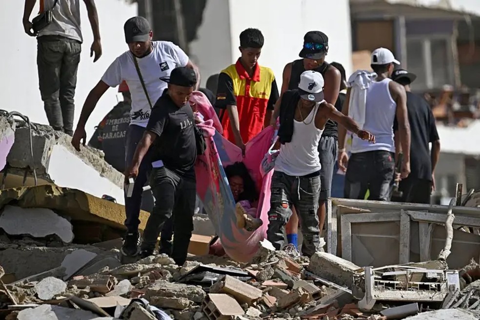 Venezuela foi devastada por terremotos de magnitudes 7,5 e 7,2 em 24 de junho de 2026. — Foto: Getty Images via BBC