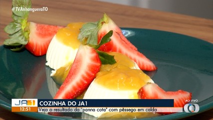 Confira o resultado da panna cotta com pêssego em calda