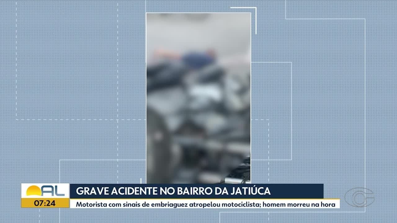 Motorista bêbado é preso após acidente que matou motociclista e feriu garupa na Jatiúca, em Maceió