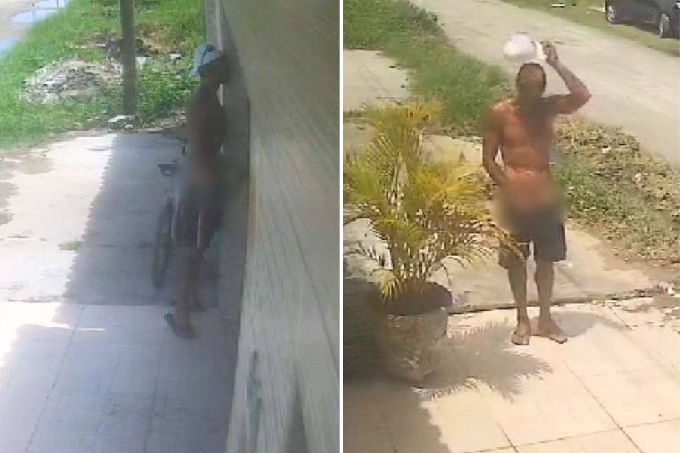 Homem se masturba na rua olhando crianças de biquíni em casa no litoral de SP — Foto: Reprodução