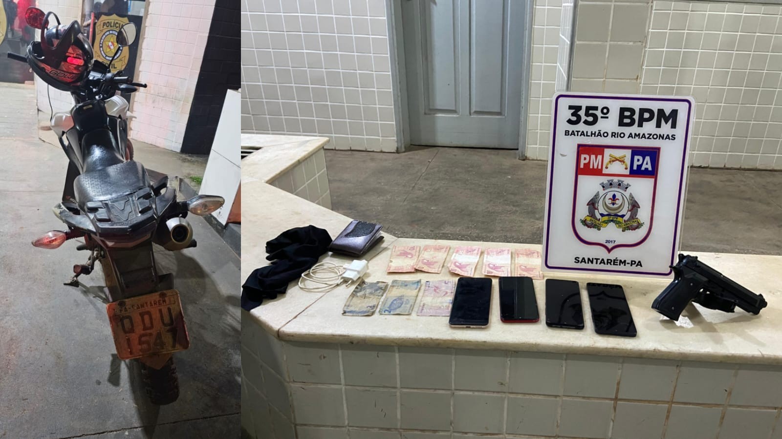 Polícia Militar recupera motocicleta roubada e prende suspeitos em Santarém