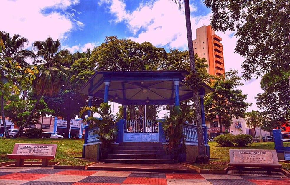 9 de 12
A Pra&ccedil;a do Jardim sedia o 1&ordm; Primavera Fest Solid&aacute;rio com barracas beneficentes, artesanato e muito samba ao vivo &mdash; Foto: Prefeitura de Santa Cruz do Rio Pardo