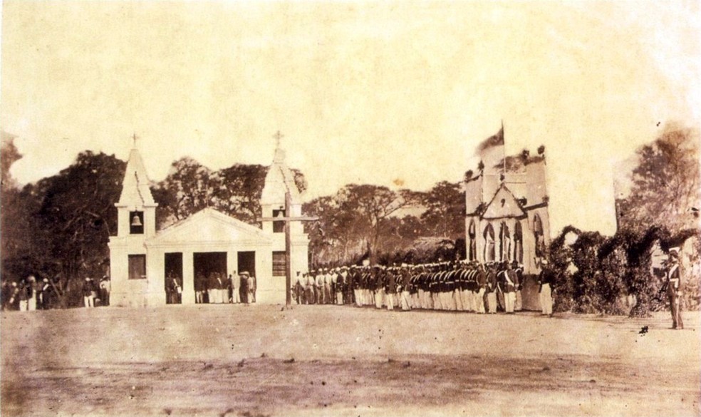 Exército do Brasil em Nova Palmira, durante a guerra — Foto: Domínio público