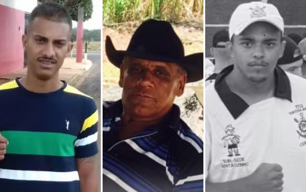 Da esquerda para a direita: Estevão Felisberto Campanini, Aparecido Olímpio Bernardino e Gabriel Augusto da Silva, que morreram após explosão em indústria de produtos químicos de Sertãozinho (SP) — Foto: Reprodução/ Redes sociais