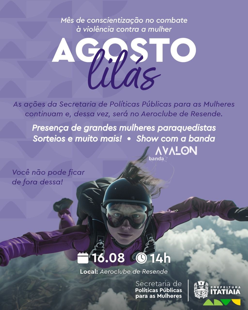 'Agosto Lilás' promove ação de conscientização sobre a violência contra mulher em Itatiaia