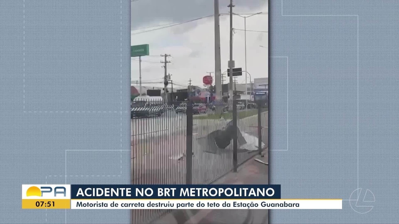 Caminhão danifica estação do BRT Metropolitano na Grande Belém 