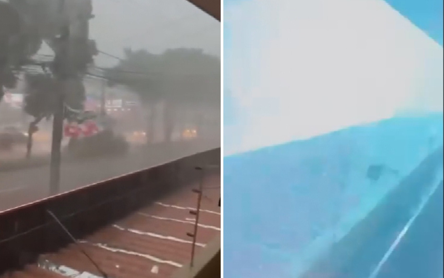 Moradora se assusta ao filmar explosão durante chuva em Goiânia; vídeo