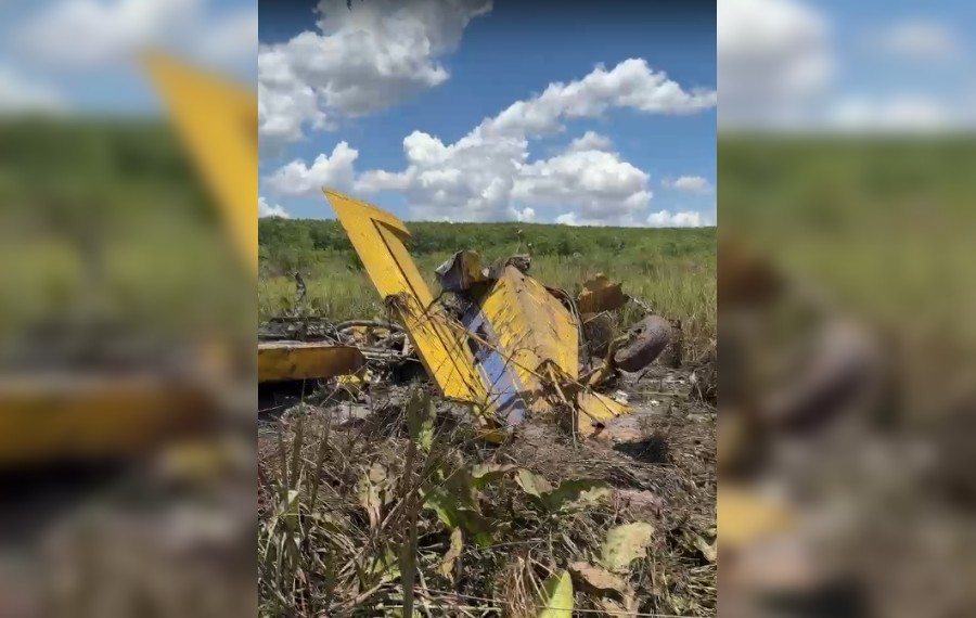 Avião agrícola sobrevoou área quatro vezes antes de cair e causar a morte de piloto em Fernandópolis 