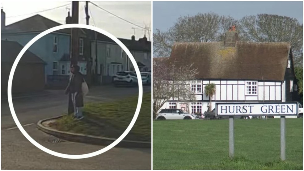 Na tarde em que desapareceu, Vitória Barreto foi vista por volta das 14h30 na área de Hurst Green — Foto: Polícia de Essex/Reprodução