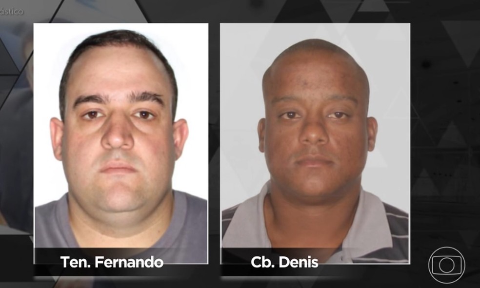 Imagens do Tenente Fernando e do Cabo Denis — Foto: Fantástico