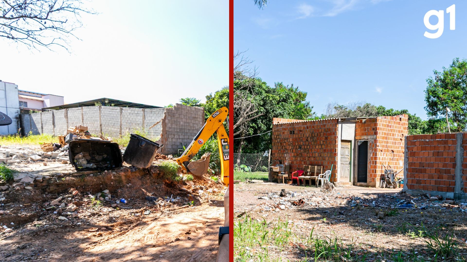 Restaurante e casas inacabadas são demolidas por irregularidades em Cuiabá