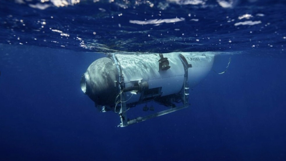 Submarino que leva turistas para ver o Titanic — Foto: Divulgação/OceanGate Expeditions