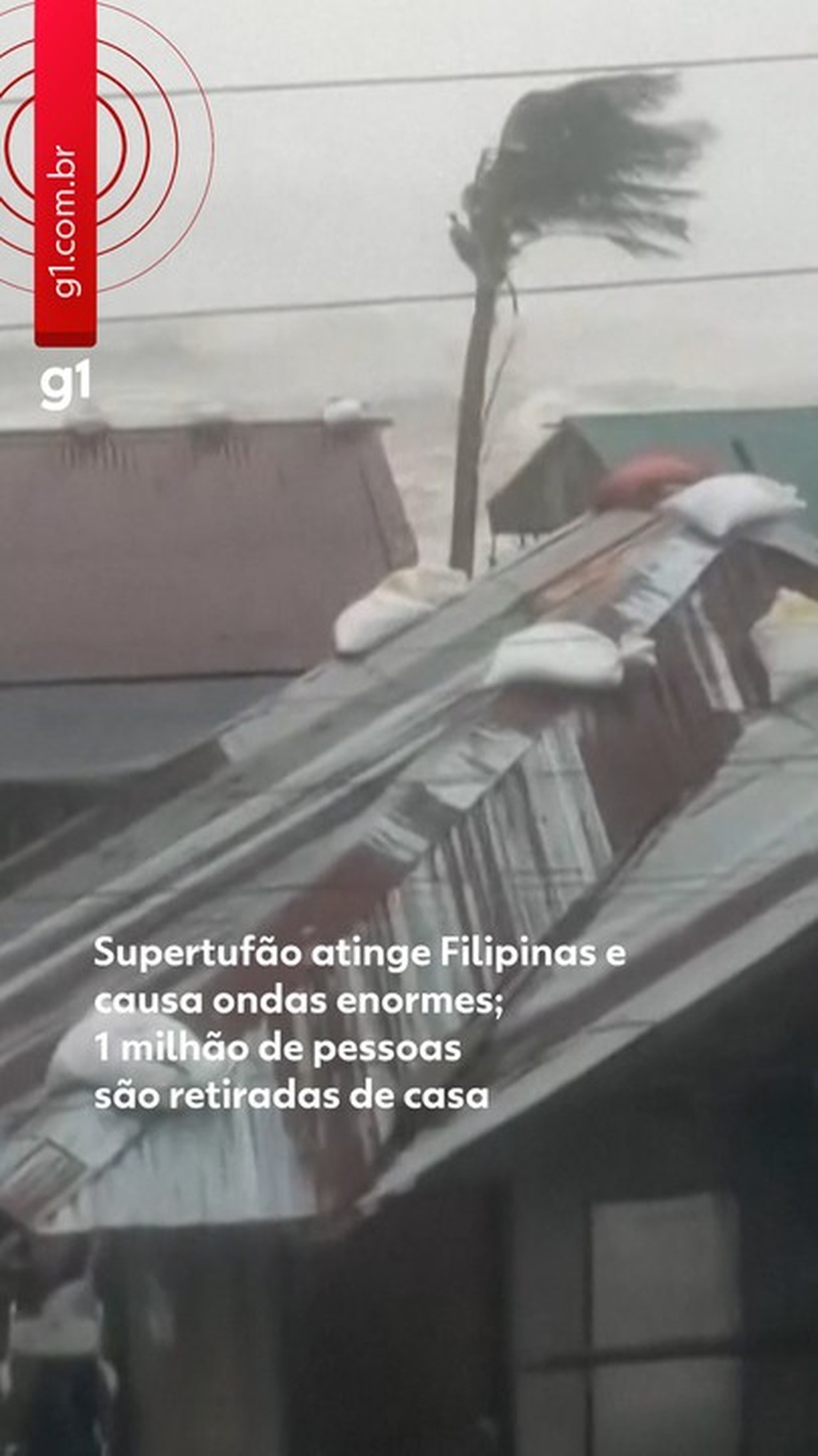 Supertufão provoca ondas gigantes nas Filipinas e obriga 1 milhão de pessoas a abandonar suas casas; VÍDEO