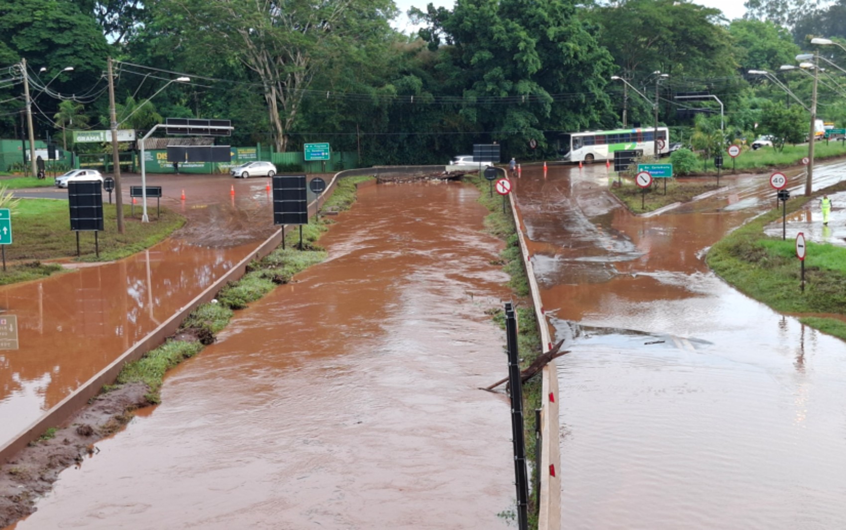 Avenida em Ribeirão Preto, SP, alaga mais uma vez e motociclista cai ao tentar atravessar trecho; VÍDEO