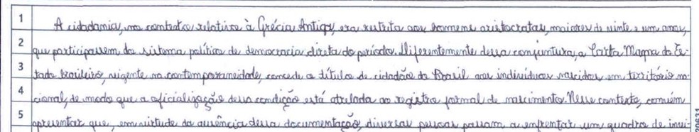 Redação nota mil da candidata Emanuelle Severino, de Belo Horizonte | Foto: Divulgação