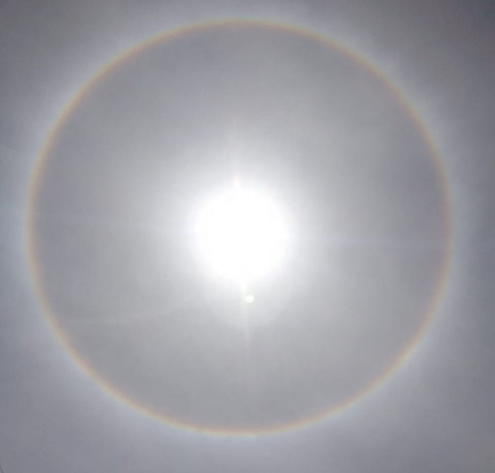 Halo solar também foi registrado em Arauá — Foto: Cláudia Matos