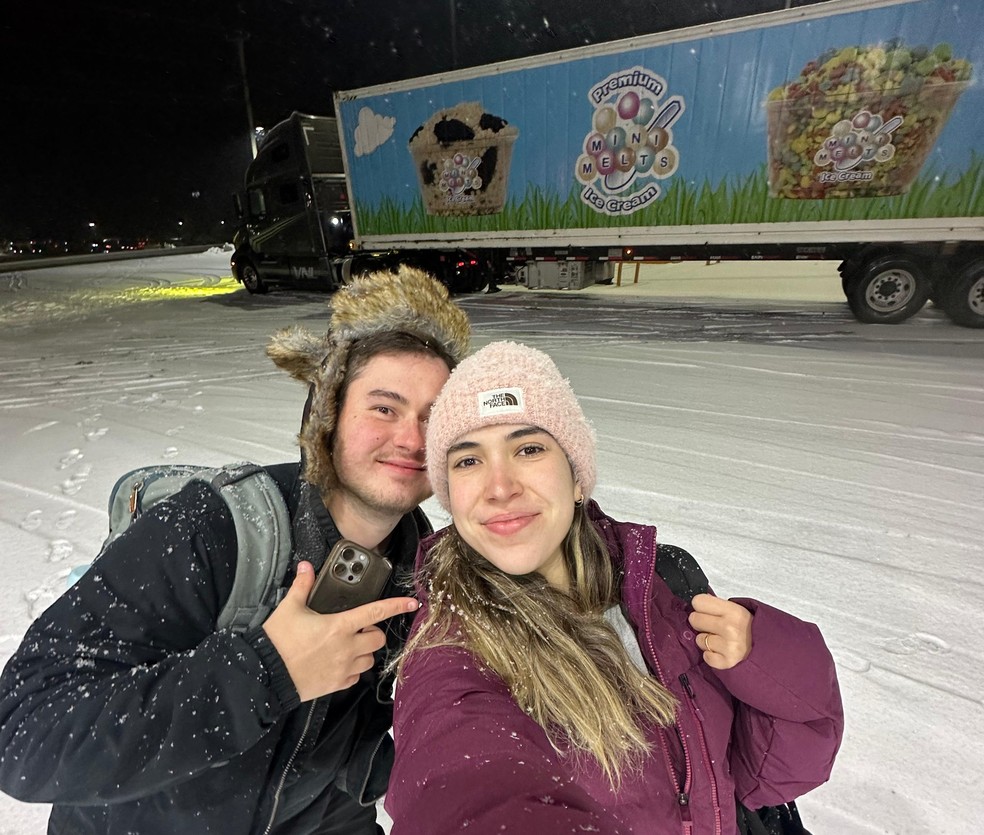 Victoria e André trabalham como caminhoneiros nos Estados Unidos | Foto: Arquivo pessoal