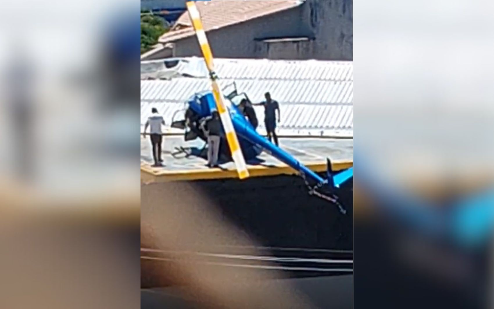 Helicóptero tomba em heliponto de frigorífico em Goiânia