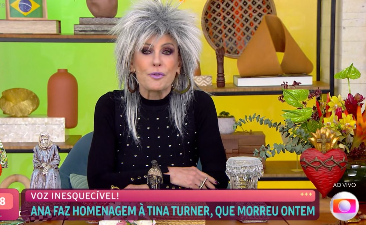 Ana Maria Braga wears a wig in honor of Tina Turner and opens ‘Mais Você’ with the singer’s hit
