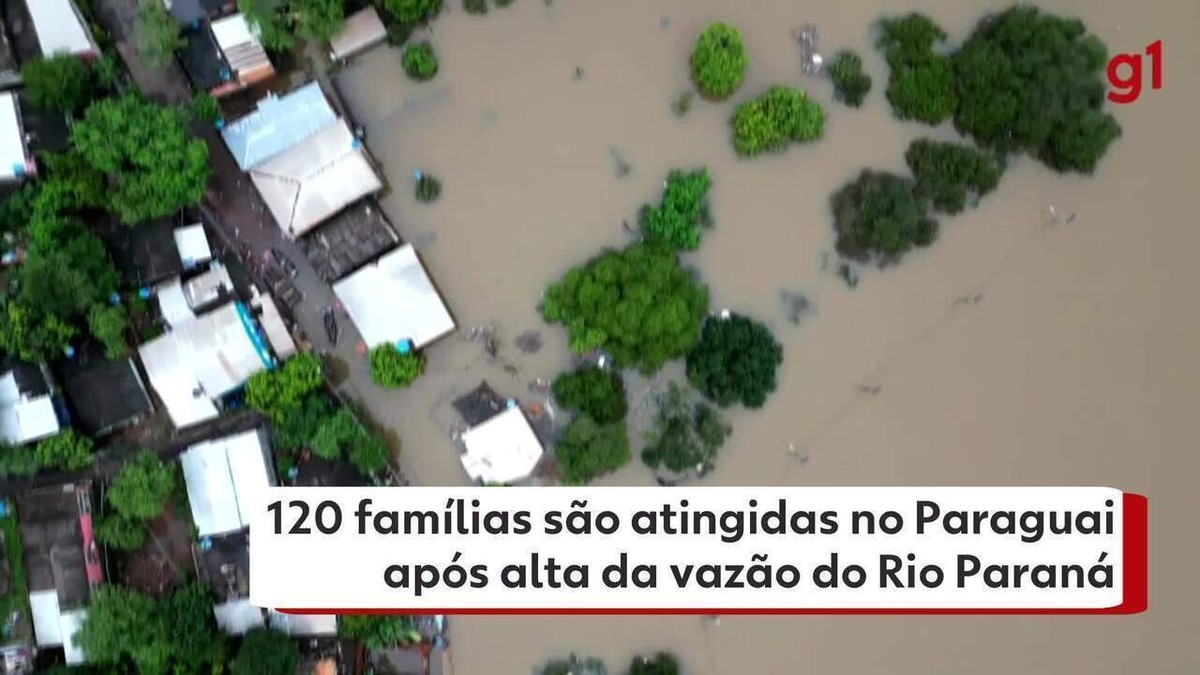 120 famílias são atingidas no Paraguai após alta da vazão do Rio Paraná