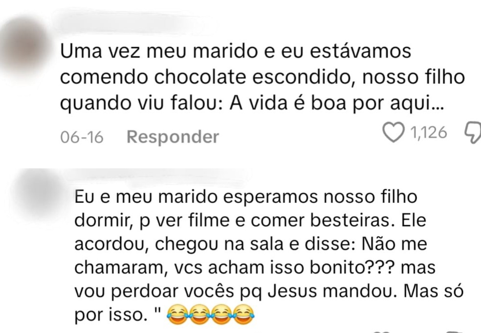 Seguidores compartilharam momentos semelhantes vividos com os filhos na publicação de Mayara — Foto: Mayara dos Santos/TikTok/redes sociais