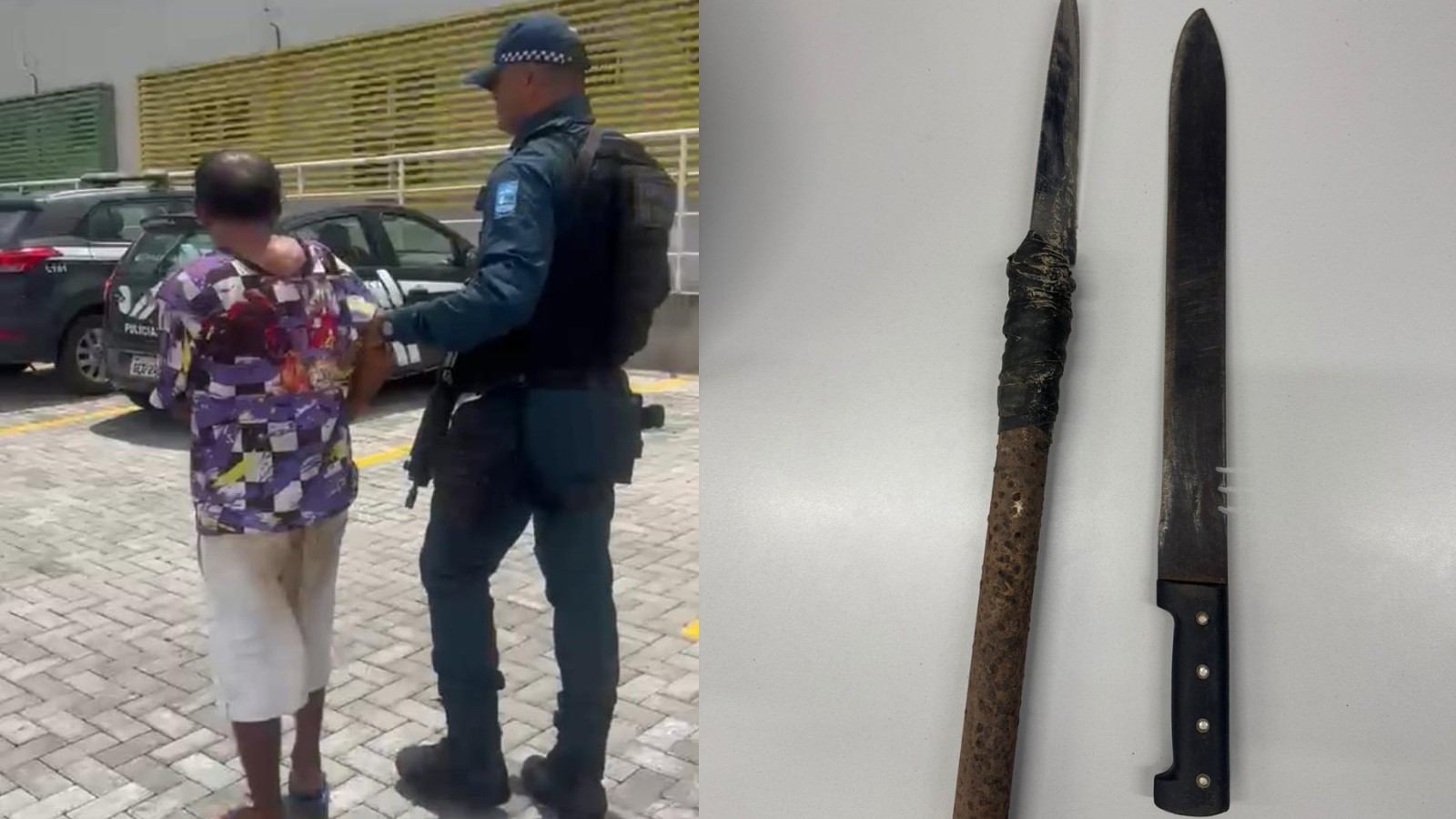 Homem é preso suspeito de ameaçar casal de morte com facão e lança no Piauí