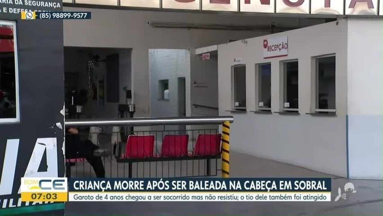 Menino de 4 anos é assassinado e homem é baleado em Sobral, no Ceará