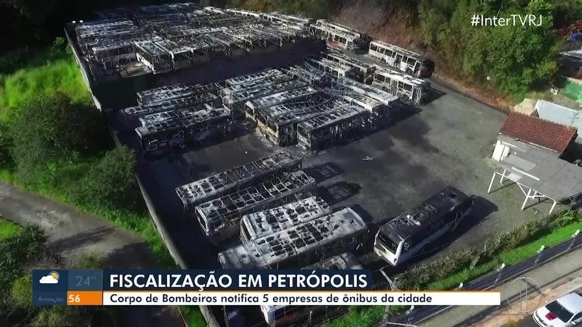 Empresas de ônibus de Petrópolis não têm certificado de segurança do Corpo de Bombeiros, segundo vistoria