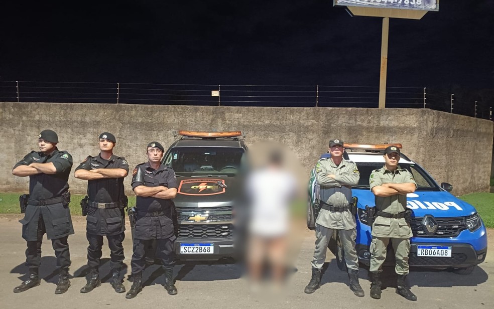 Polícia prende suspeito de matar pai durante festa de aniversário da filha em Aparecida de Goiânia, Goiás — Foto: Reprodução/Polícia Militar