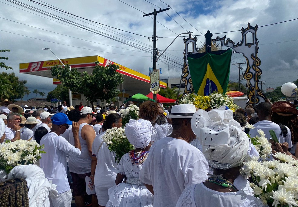 Lavagem do Bonfim, considerada a maior festa religiosa e popular da Bahia, mistura tradições católicas e de matrizes africanas — Foto: Árisson Carvalho