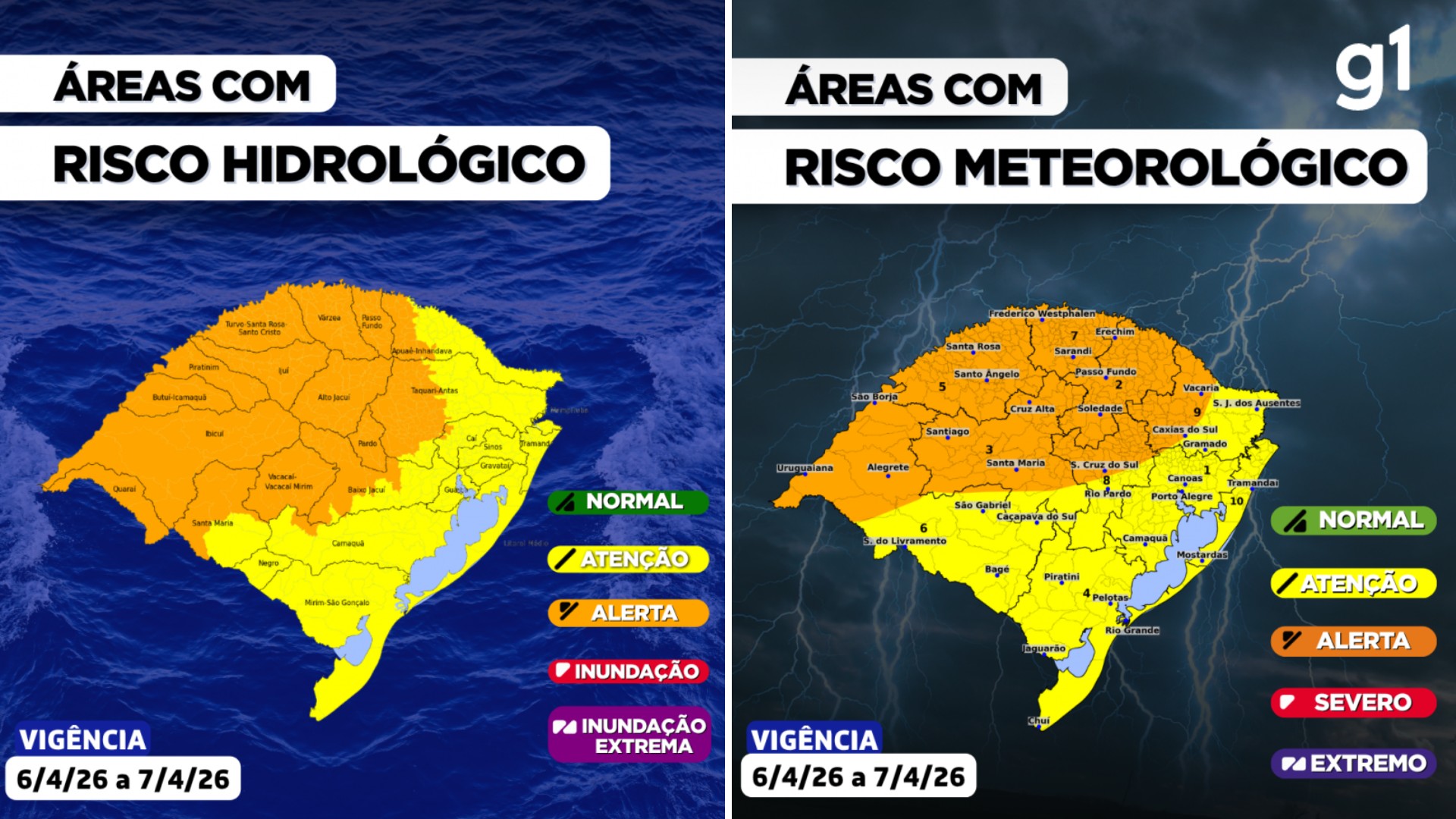 RS tem risco de inundações e temporal durante ciclone extratropical no litoral 