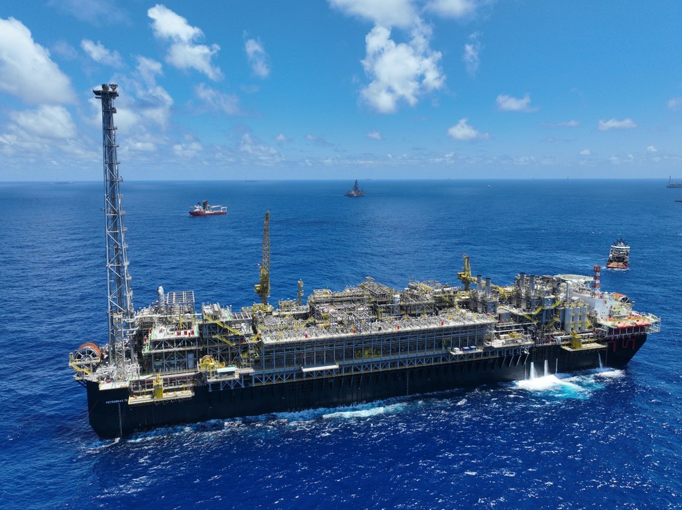 Petrobras: a FPSO P-78 é a sétima plataforma em operação no campo de Búzios, no pré-sal da Bacia de Santos — Foto: Divulgação/Petrobras