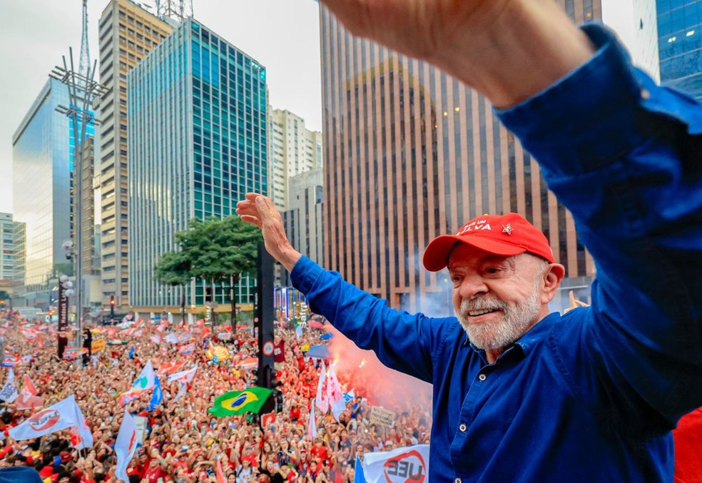 Presidente Luiz Inácio Lula da Silva (PT) durante ato de campanha em São Paulo — Foto: Ricardo Stuckert