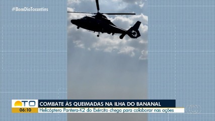 Helicóptero do Exército chega à Ilha do Bananal para combate dos incêndios