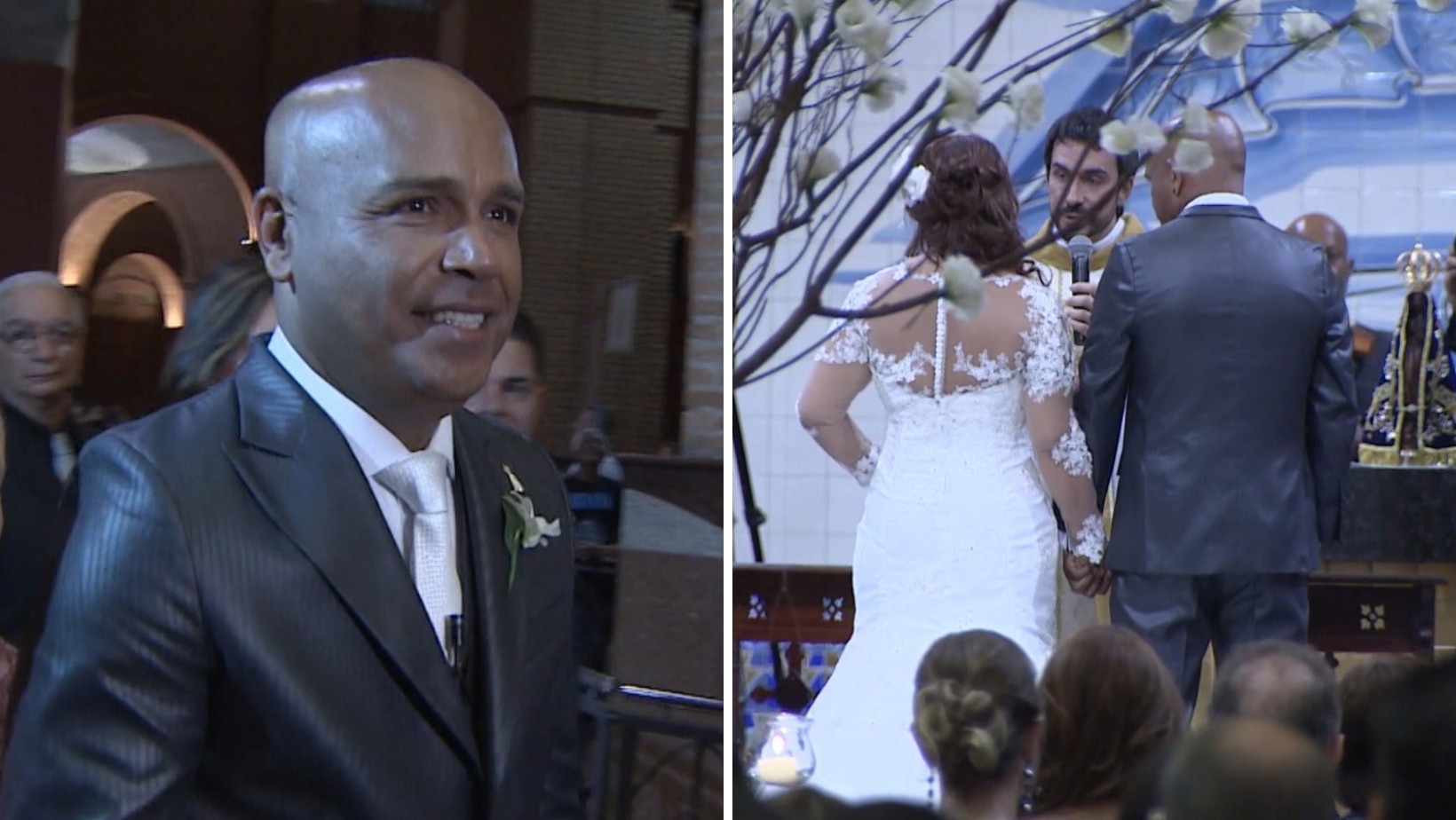 Rick, cantor morto em acidente de helicóptero, se casou na Basílica de Aparecida; Daniel cantou e padre Fábio de Melo fez celebração