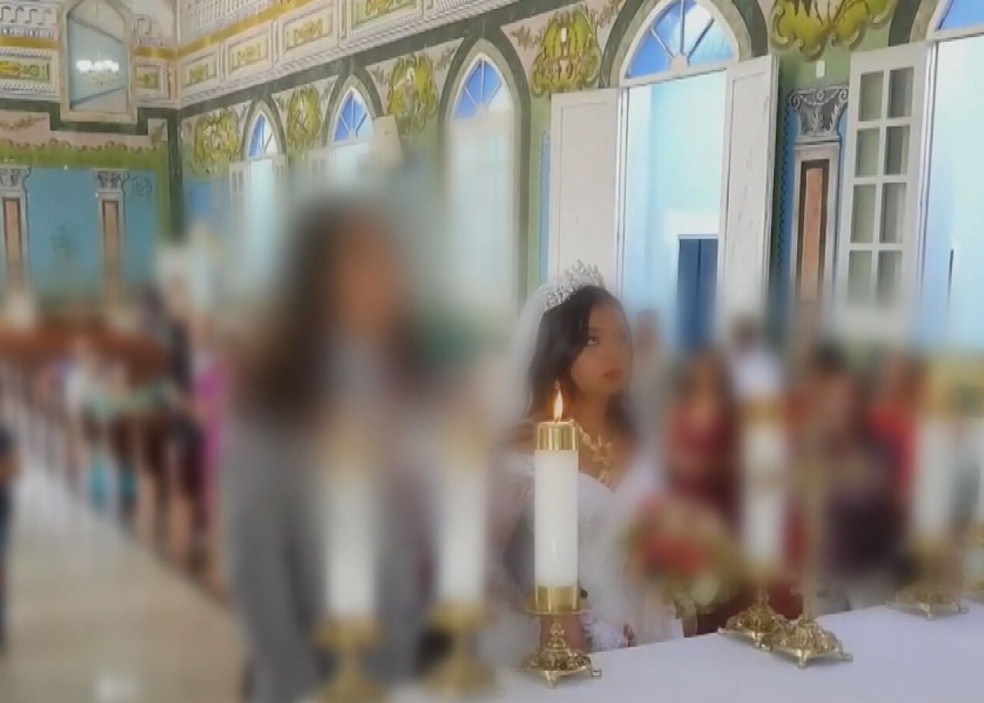 Casamento de Hyara com o marido aconteceu 45 dias antes do crime — Foto: Reprodução/TV Globo