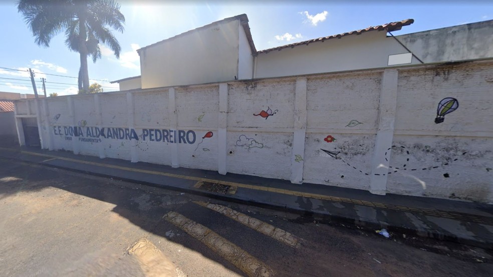 Escola Estadual Dona Alexandra Pedreiro, em Uberlândia — Foto: Google Street View/Reprodução
